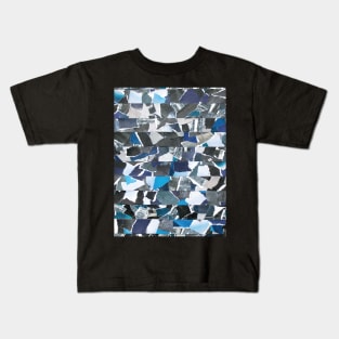 Abstract Minimal Collage of Blue Lines. Kids T-Shirt